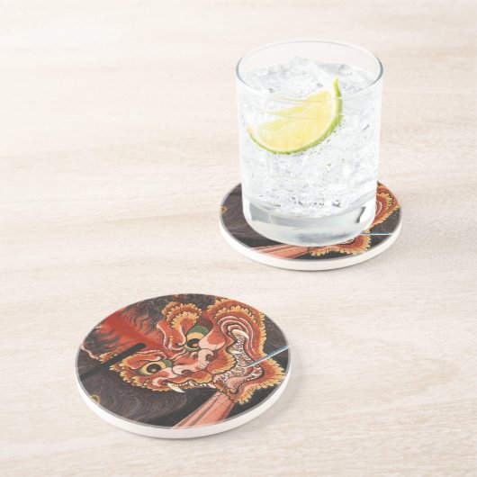 ヴィンテージ日本の妖怪オニキングファインアート コースター (側面)