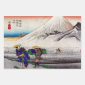 ヴィンテージ日本の山フジウッドブロックプリント ラッピングペーパーシート (正面3)