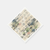 ヴィンテージ日本の書道アート (5) スタンダードカクテルナプキン (角)
