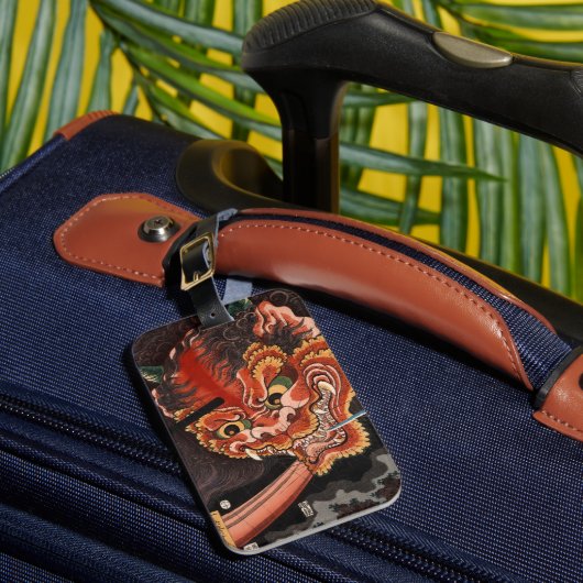 ヴィンテージ日本の木版鬼王の酒呑童子 ラゲッジタグ (正面インサイチュ1)