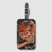 ヴィンテージ日本の木版鬼王の酒呑童子 ラゲッジタグ (正面縦)