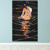 ヴィンテージ日本の東洋女子モダン キャンバスプリント (インサイチュ (ウッドフロア))