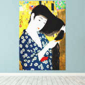 ヴィンテージ日本の東洋女性の髪C キャンバスプリント (インサイチュ (ウッドフロア))