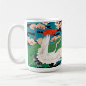 ヴィンテージ日本の桜及びアカツル コーヒーマグカップ (左)