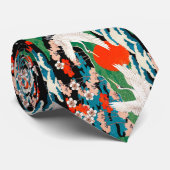 ヴィンテージ日本の桜及びアカツル ネクタイ (ロール)