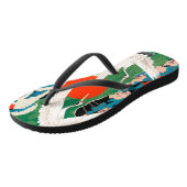 ヴィンテージ日本の桜及びアカツル ビーチサンダル (アングル)