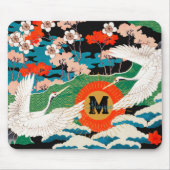 ヴィンテージ日本の桜及びアカツル マウスパッド (正面)