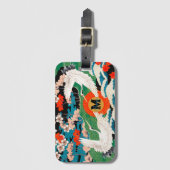 ヴィンテージ日本の桜及びアカツル ラゲッジタグ (正面縦)