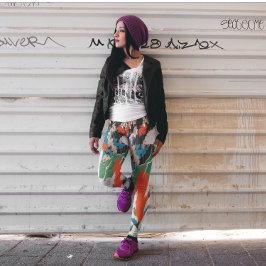 ヴィンテージ日本の桜及びアカツル レギンス