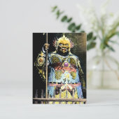 ヴィンテージ日本の毘沙門戦争の神 ポストカード (スタンド正面)