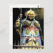 ヴィンテージ日本の毘沙門戦争の神 ポストカード (正面/裏面)