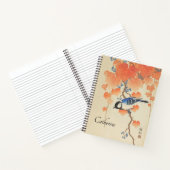 ヴィンテージ日本の水彩鳥プリント ノートブック (内部)