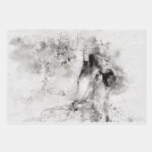 ヴィンテージ日本の水彩 ラッピングペーパーシート (正面)