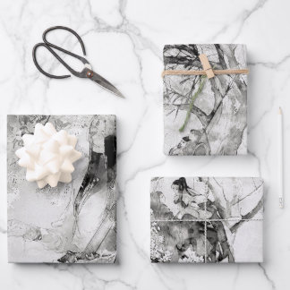 ヴィンテージ日本の水彩 ラッピングペーパーシート