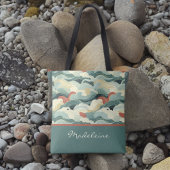 ヴィンテージ日本の波インスパイアとモノグラム トートバッグ