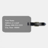 ヴィンテージ日本の波、グレー/グレーと白 ラゲッジタグ (裏面横)