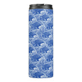ヴィンテージ日本の波、コバルトブルーとホワイト タンブラー (裏面)