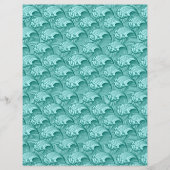 ヴィンテージ日本の波、ターコイズ、アクア (正面)