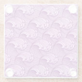 ヴィンテージ日本の波、トワイライトパープル、薄紫 ガラスコースター (裏面)