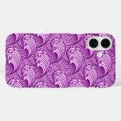 ヴィンテージ日本の波、トワイライトパープル、薄紫 Case-Mate iPhoneケース (裏面 (横))