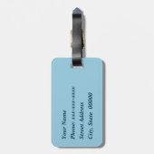 ヴィンテージ日本の波、海軍、スカイブルー ラゲッジタグ (裏面縦)