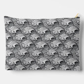 ヴィンテージ日本の波、白黒 アクセサリーポーチ (裏面)