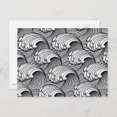 ヴィンテージ日本の波、白黒 ポストカード (正面/裏面)