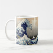 ヴィンテージ日本の浮世絵の波素晴らしは コーヒーマグカップ (左)