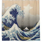 ヴィンテージ日本の浮世絵の波素晴らしは シャワーカーテン (正面)