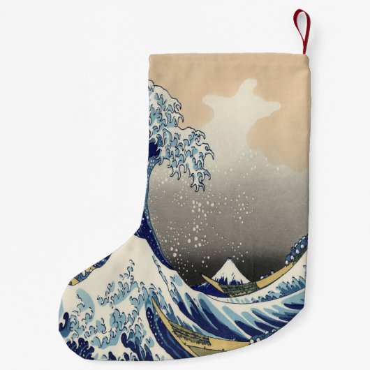 ヴィンテージ日本の浮世絵の波素晴らしは スモールクリスマスストッキング (裏面)
