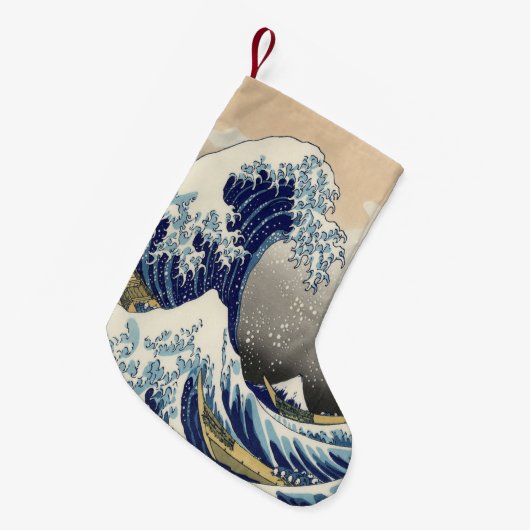 ヴィンテージ日本の浮世絵の波素晴らしは スモールクリスマスストッキング (正面 (吊り時))