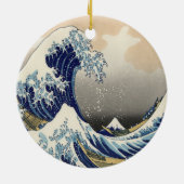 ヴィンテージ日本の浮世絵の波素晴らしは セラミックオーナメント (裏面)