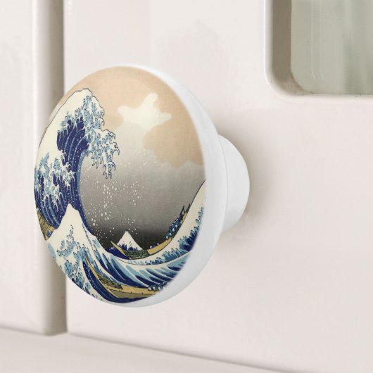 ヴィンテージ日本の浮世絵の波素晴らしは セラミックノブ