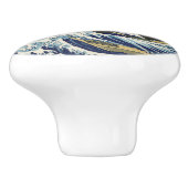 ヴィンテージ日本の浮世絵の波素晴らしは セラミックノブ (側面)