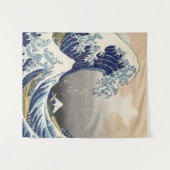 ヴィンテージ日本の浮世絵の波素晴らしは タペストリー (正面(横))