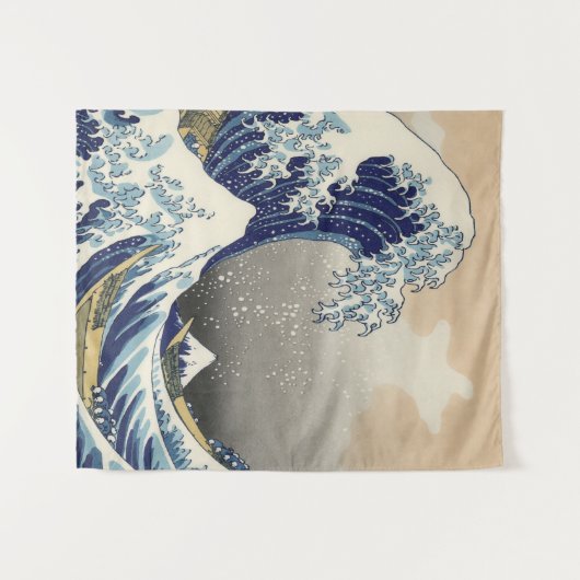 ヴィンテージ日本の浮世絵の波素晴らしは タペストリー (正面(横))