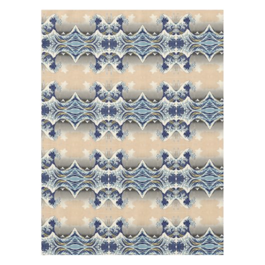 ヴィンテージ日本の浮世絵の波素晴らしは テーブルクロス (正面)