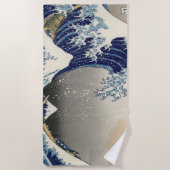ヴィンテージ日本の浮世絵の波素晴らしは ビーチタオル (正面)
