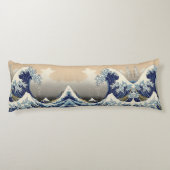 ヴィンテージ日本の浮世絵の波素晴らしは ボディピロー (裏面)