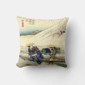 ヴィンテージ日本の浮世絵フローティングワールドアート クッション (正面)