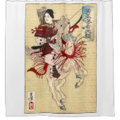 ヴィンテージ日本の浮世絵女戦士 シャワーカーテン (正面)