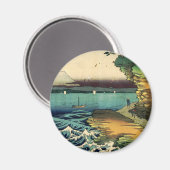 ヴィンテージ日本の浮世絵富士山房州保田ノ海岸 マグネット (正面/裏面)