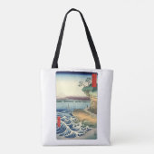 ヴィンテージ日本の浮世絵美術坊主保田の海岸 トートバッグ (裏面)