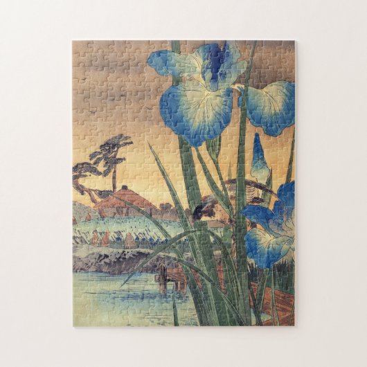 ヴィンテージ日本の浮世絵青菖蒲・鳥情景 ジグソーパズル (縦)