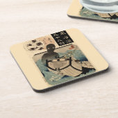 ヴィンテージ日本の海モンスター海坊主,国芳 コースター (左側)