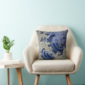 ヴィンテージ日本の海波北斎 クッション (椅子)