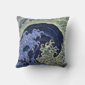 ヴィンテージ日本の海波北斎 クッション (裏面)