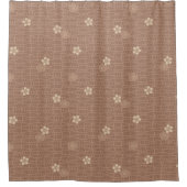 ヴィンテージ日本の潟上フローラブラウン中立 シャワーカーテン (正面)