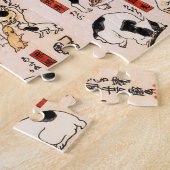 ヴィンテージ日本の猫不気味な木版浮世絵 ジグソーパズル (側面)
