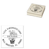 ヴィンテージ日本の盆栽ツリー差出人住所スタンプ ラバースタンプ (押印)